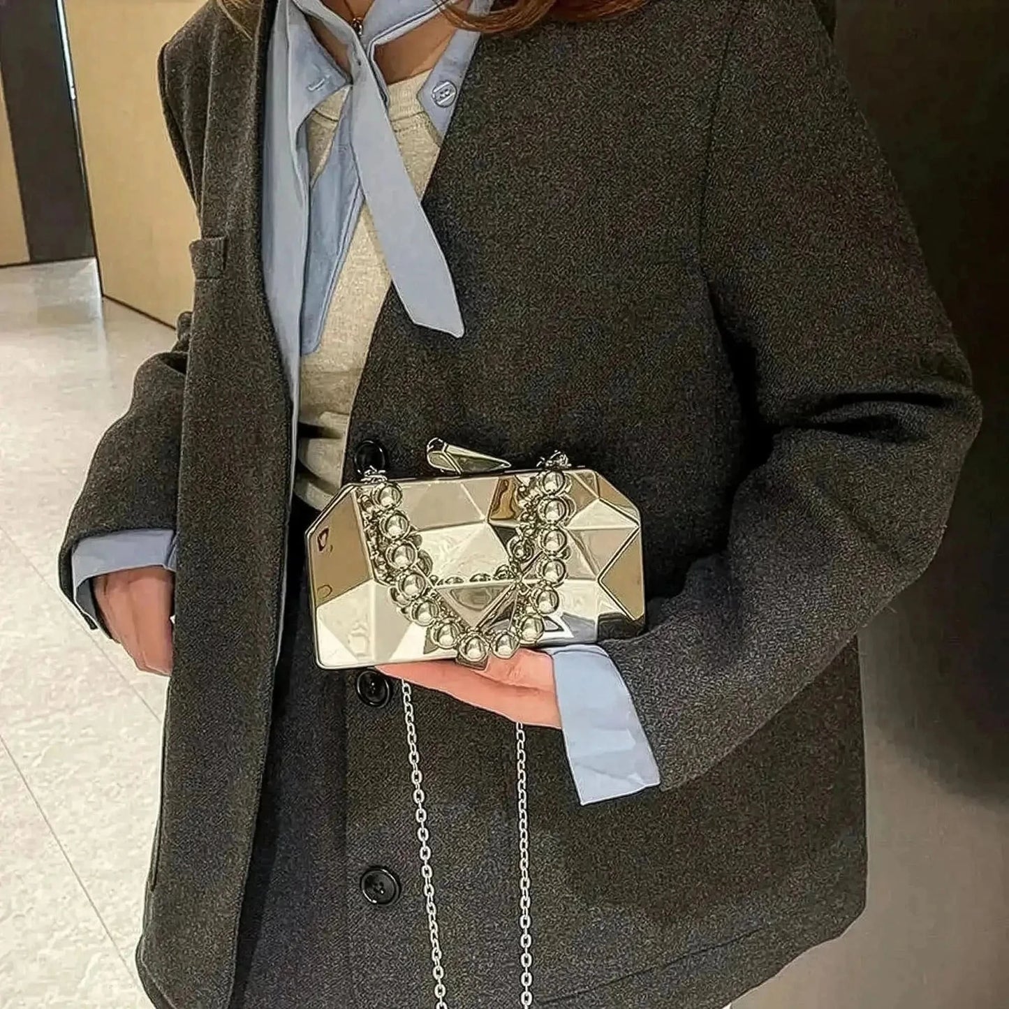 Pochette Dorée Géométrique Luxe - Saylana