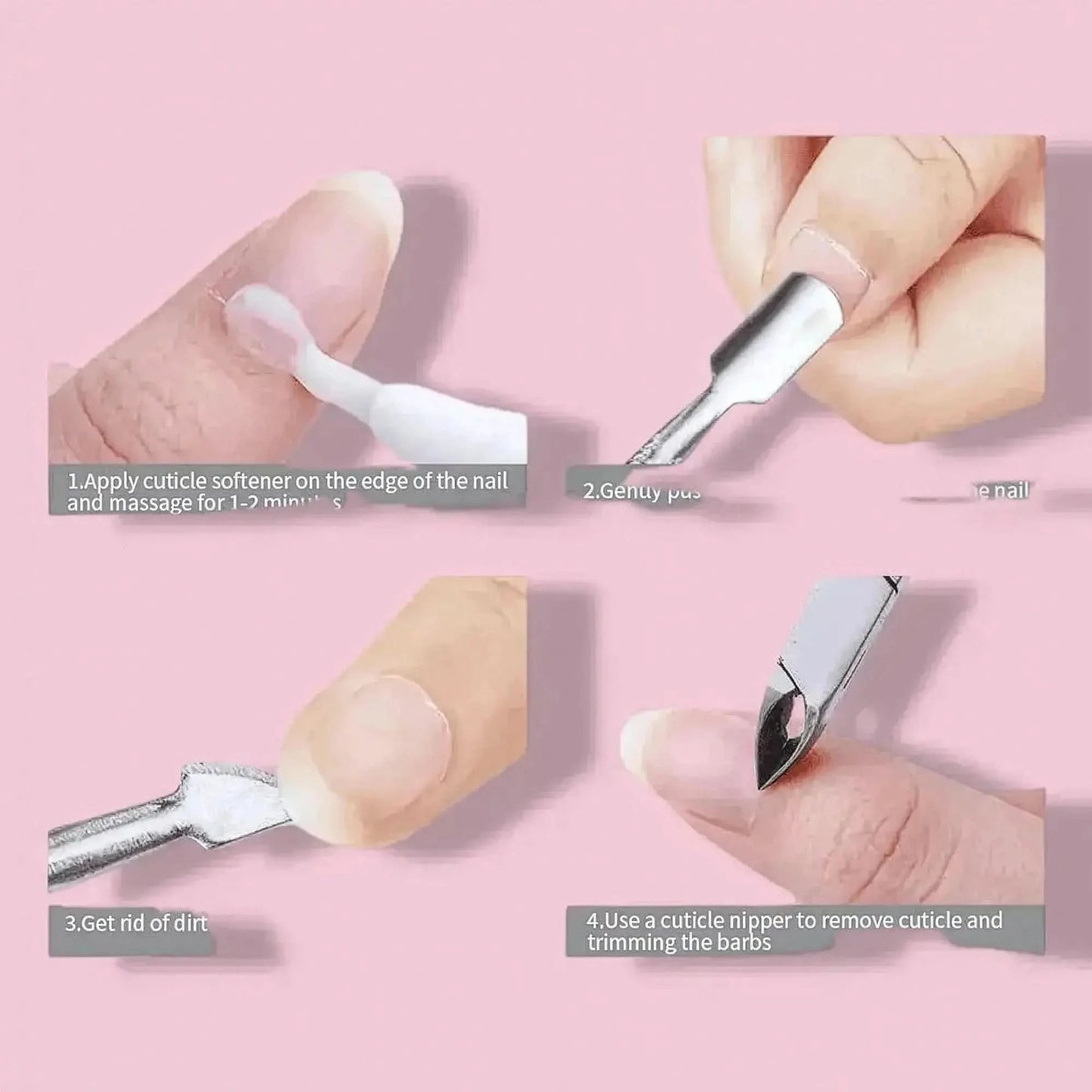 Pousse - Cuticules Acier Double - Embout - Saylana