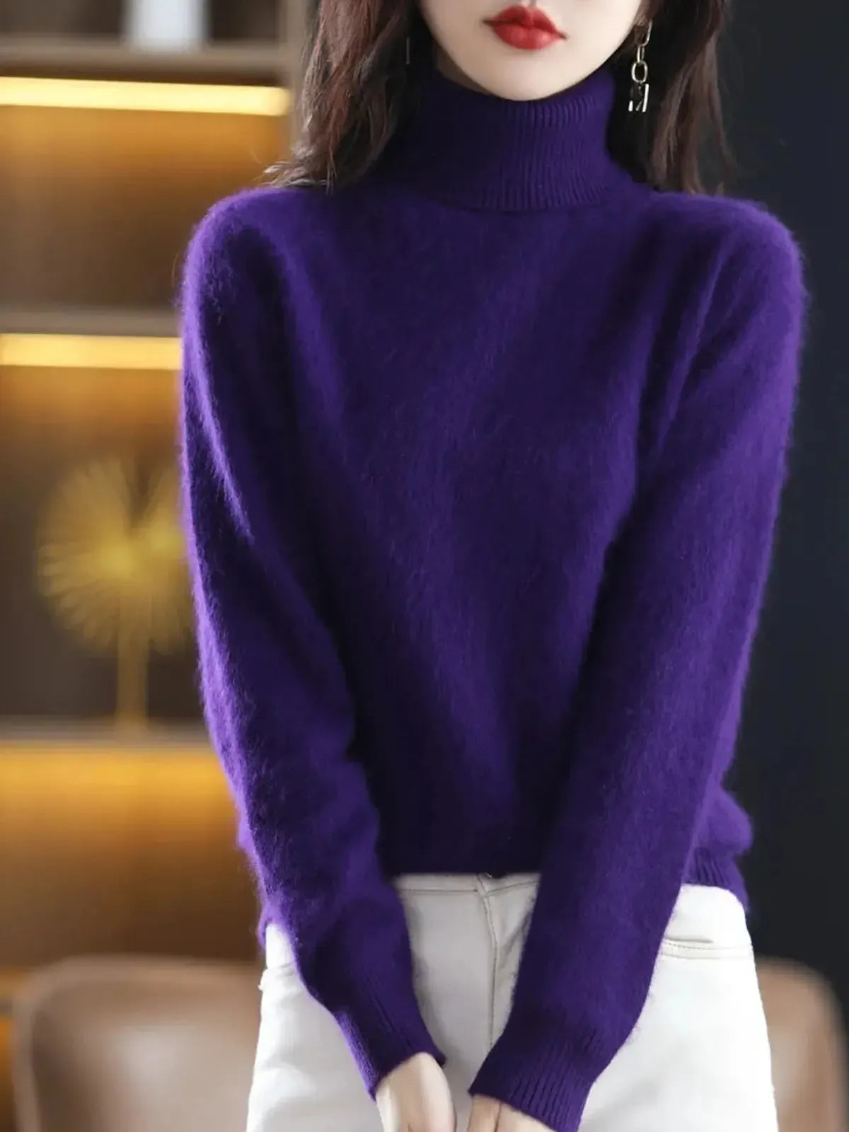 Pull Col Roulé Cachemire Visón-Saylana