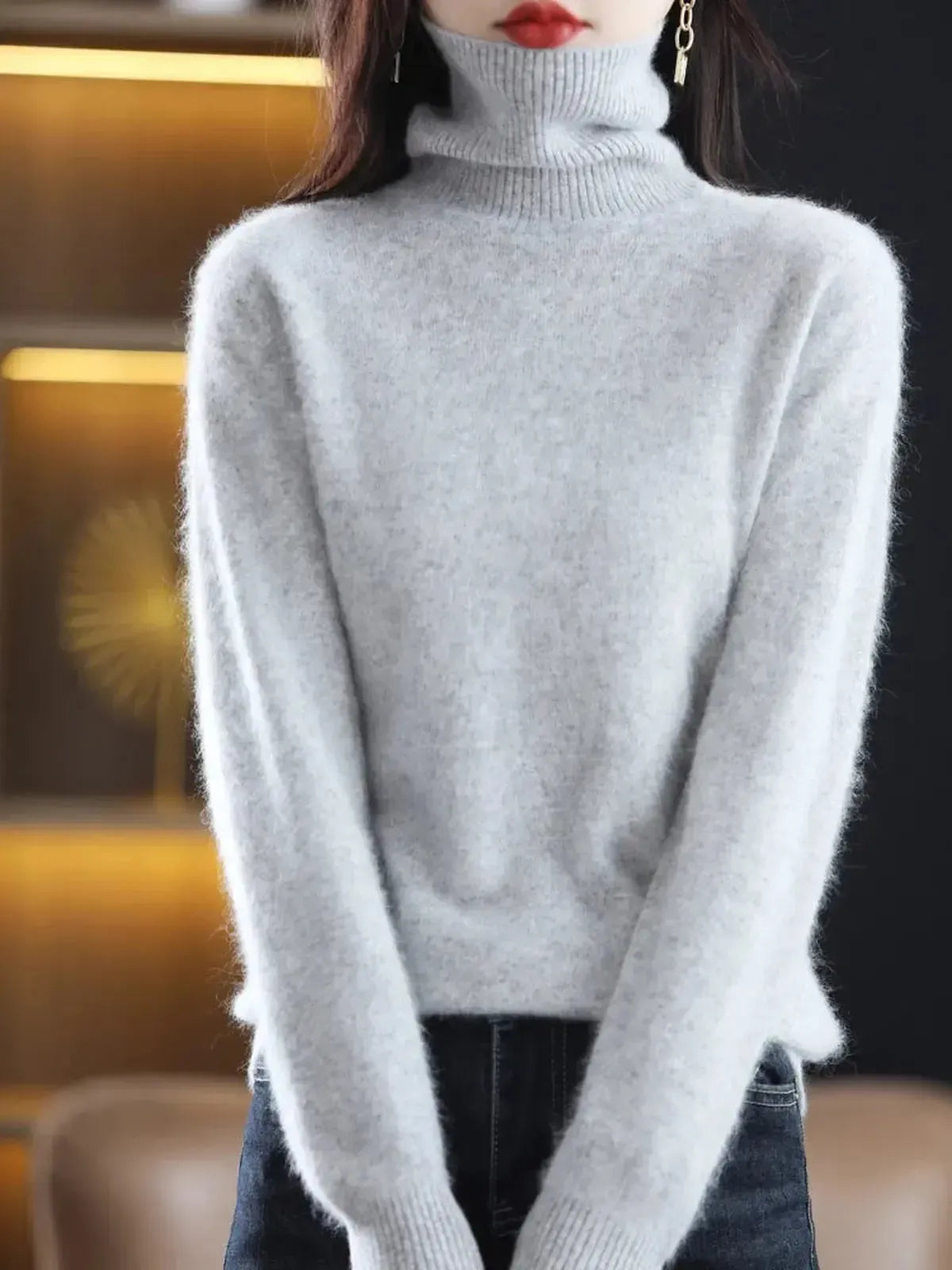 Pull Col Roulé Cachemire Visón-Saylana
