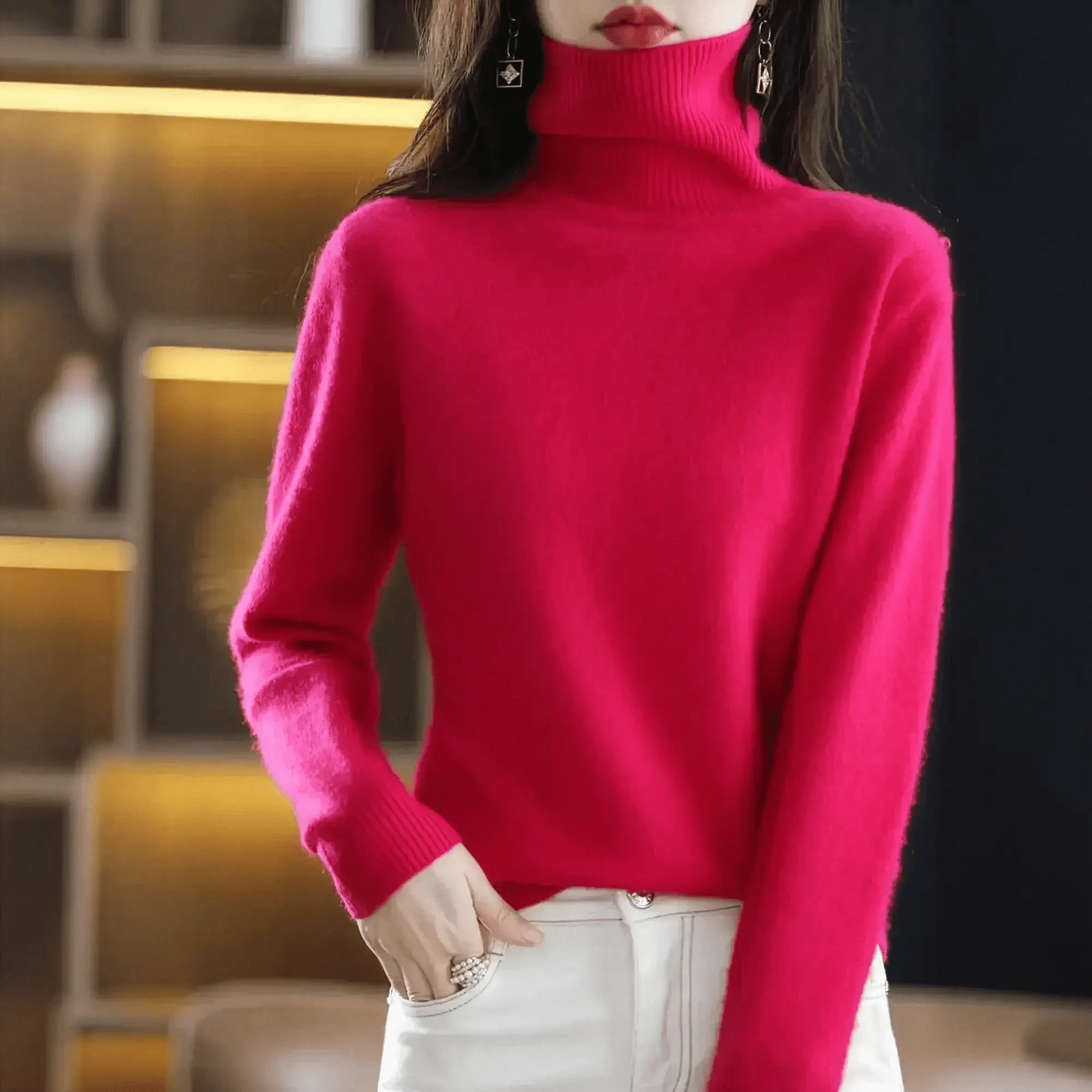 Pull Col Roulé Cachemire Visón - Saylana