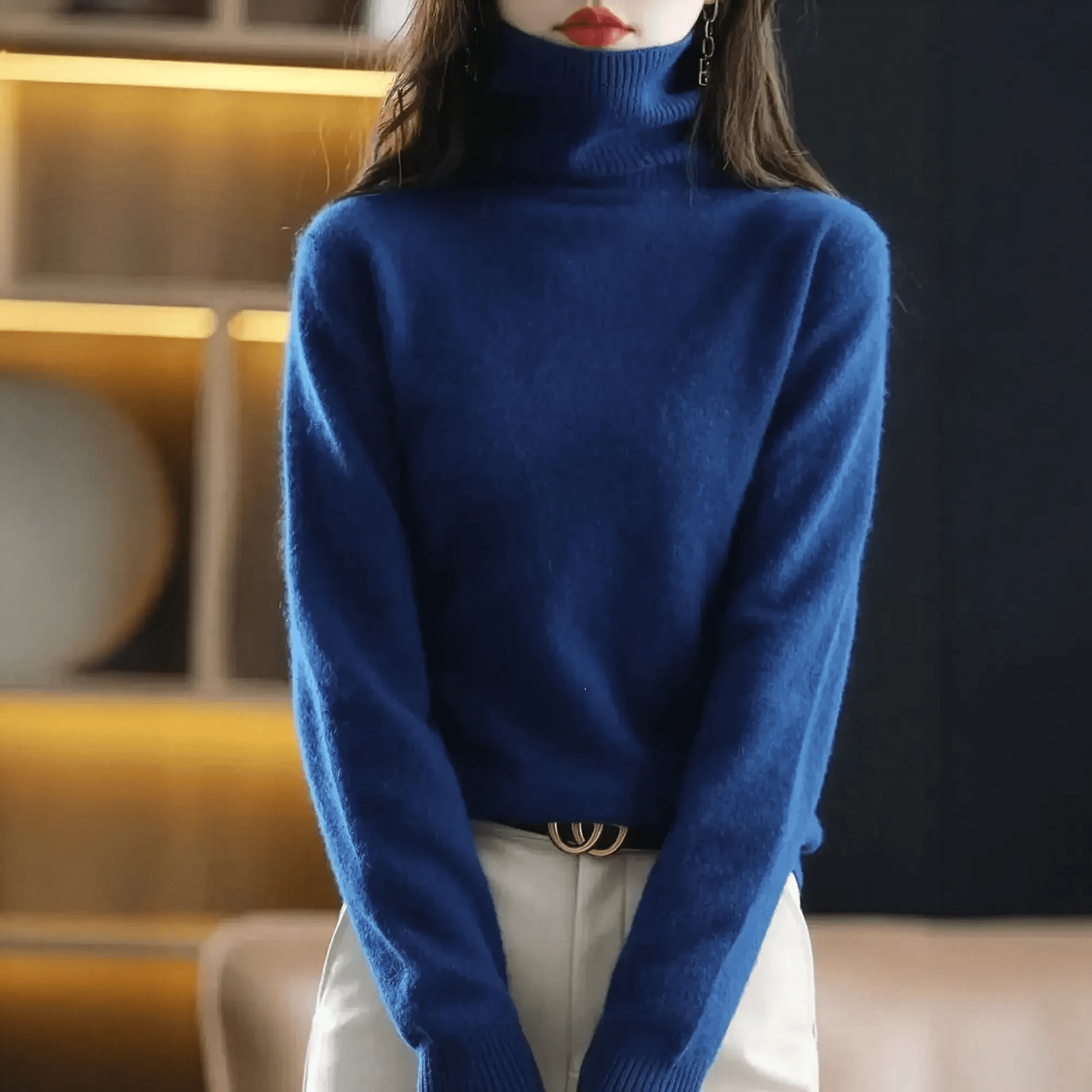 Pull Col Roulé Cachemire Visón - Saylana