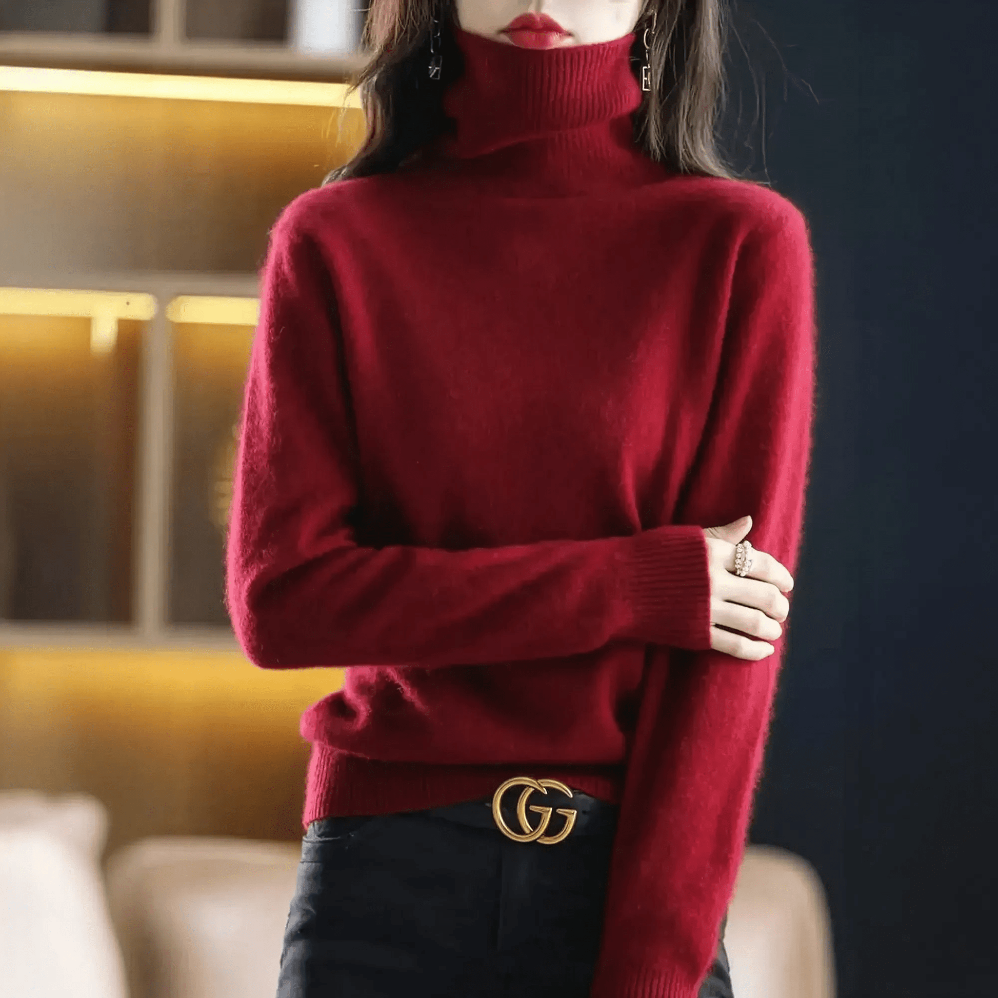 Pull Col Roulé Cachemire Visón - Saylana