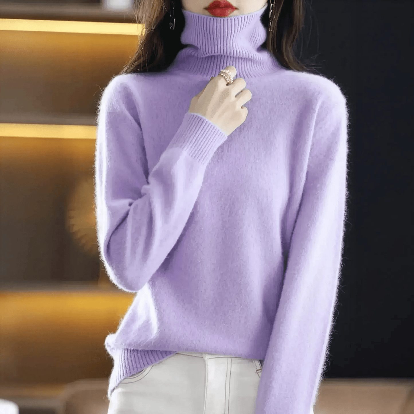 Pull Col Roulé Cachemire Visón - Saylana