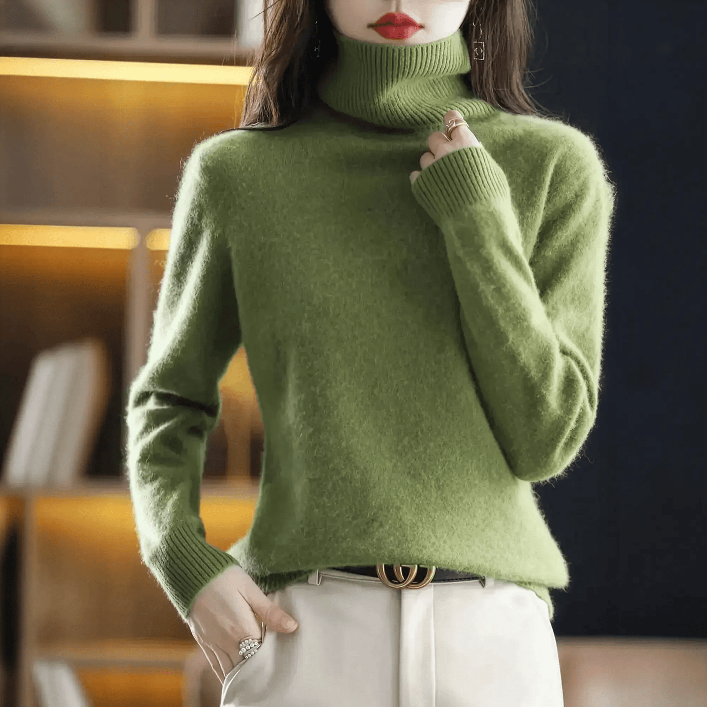 Pull Col Roulé Cachemire Visón - Saylana