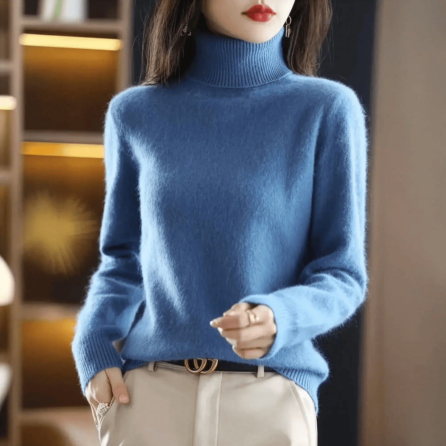 Pull Col Roulé Cachemire Visón - Saylana