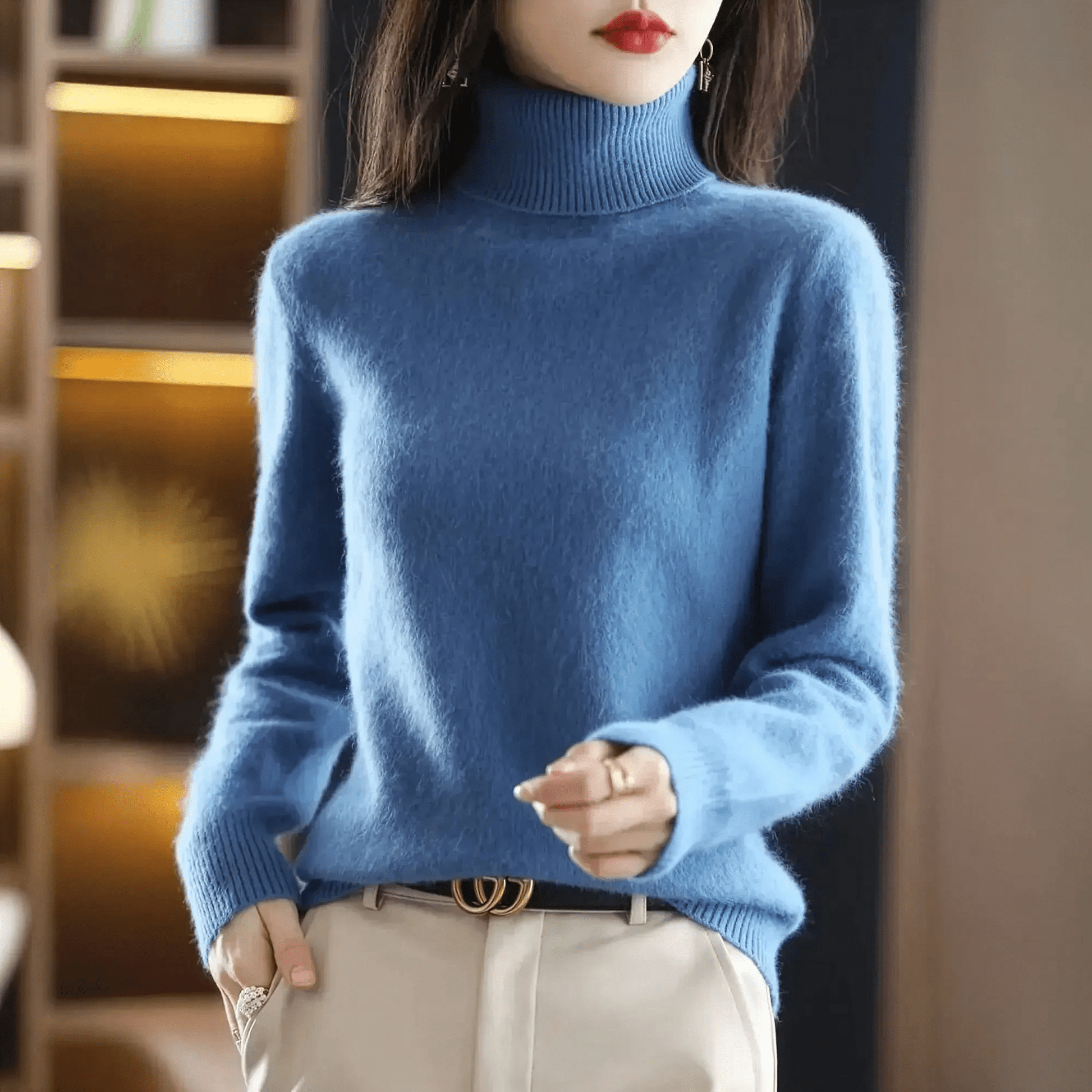 Pull Col Roulé Cachemire Visón - Saylana