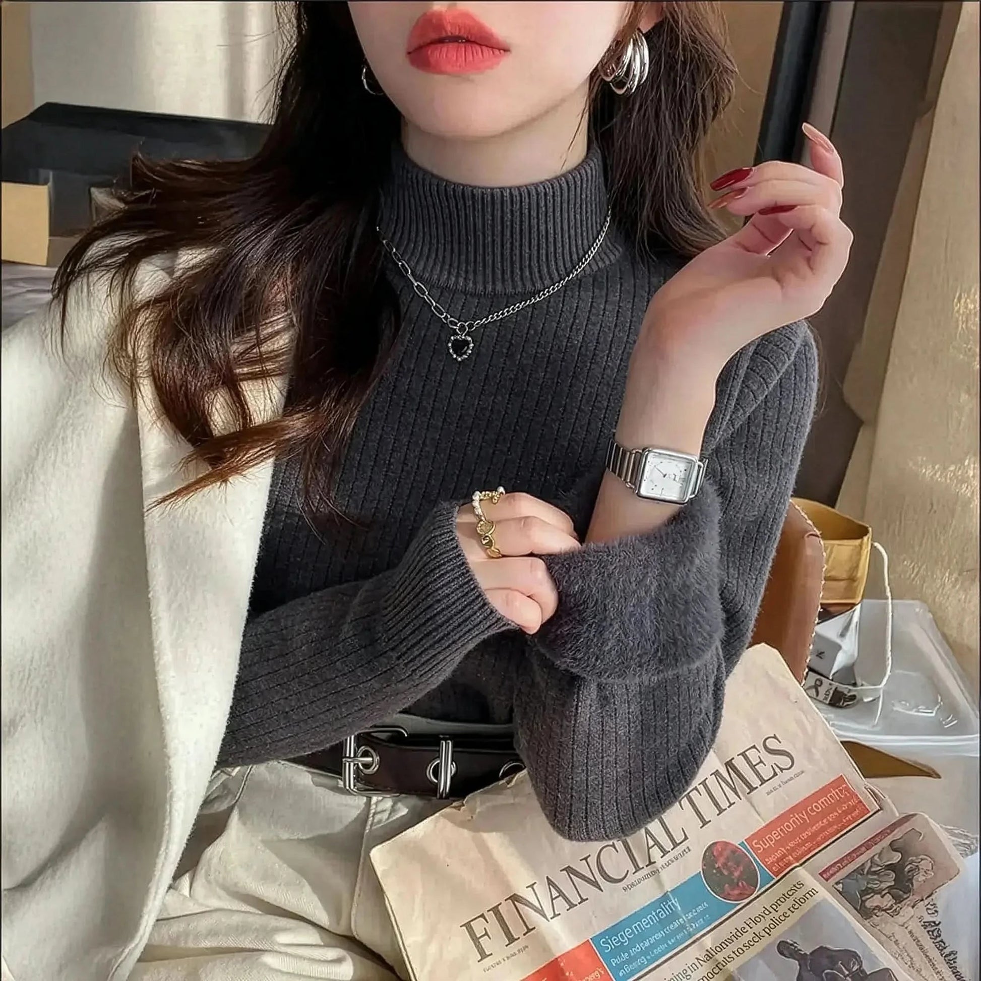 Pull Col Roulé Hiver - Saylana