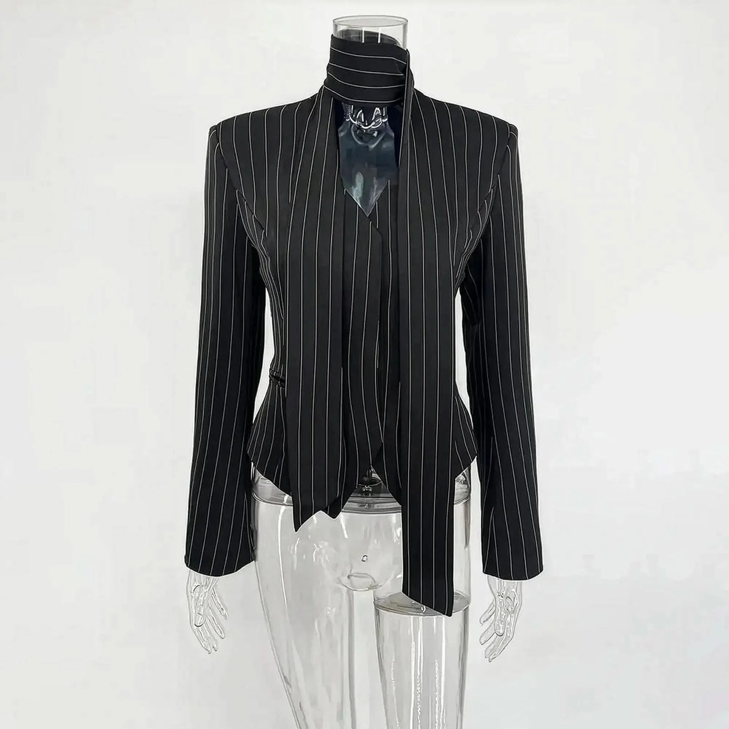 Rayé Élégant à Foulard - Saylana