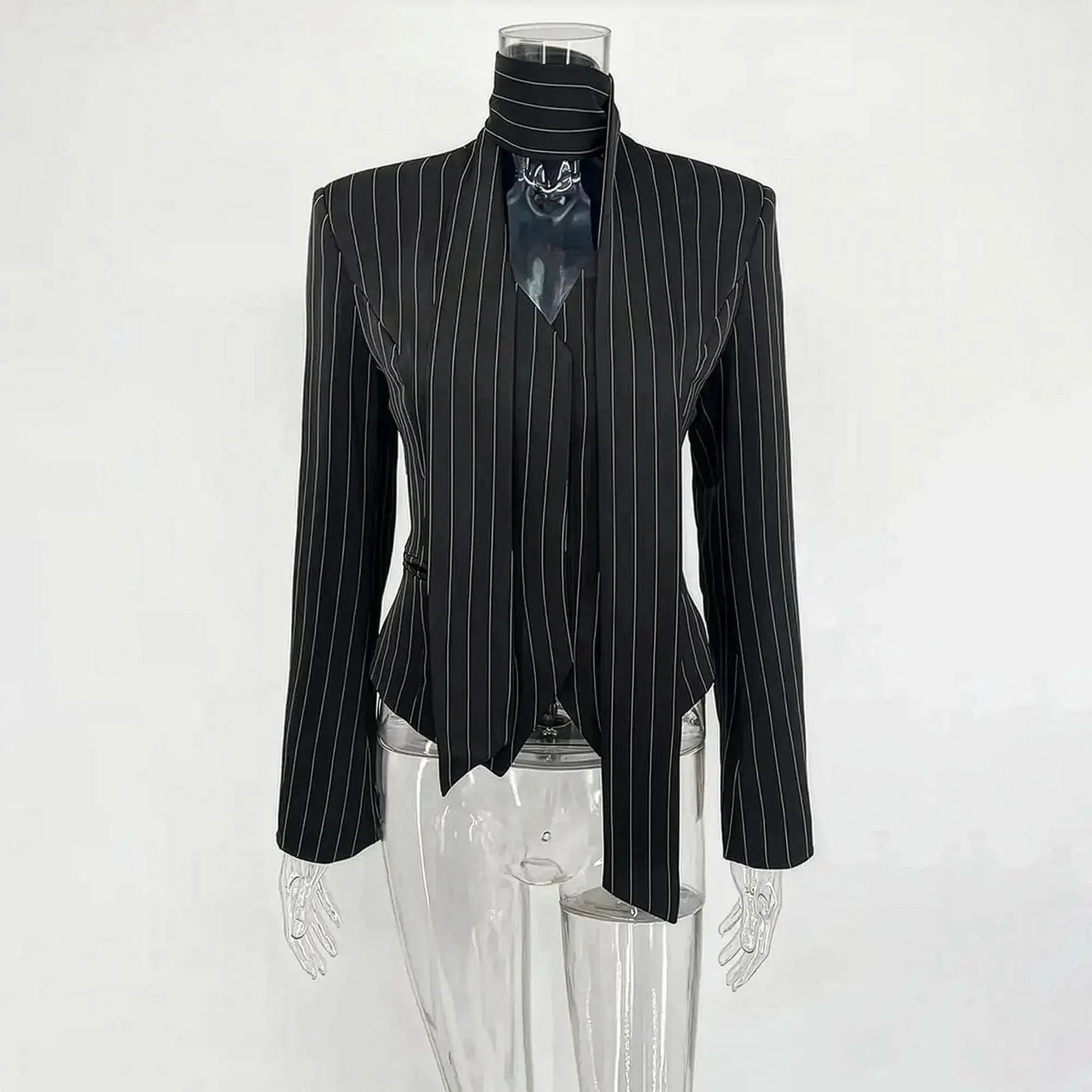 Rayé Élégant à Foulard - Saylana