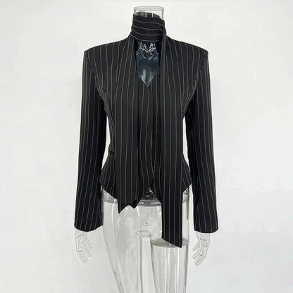 Rayé Élégant à Foulard - Saylana