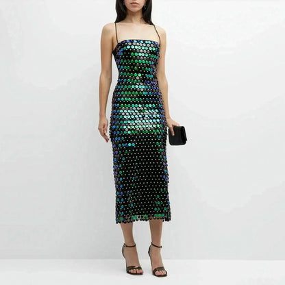 Robe Bohème Colorée à Sequins & Perles - Saylana