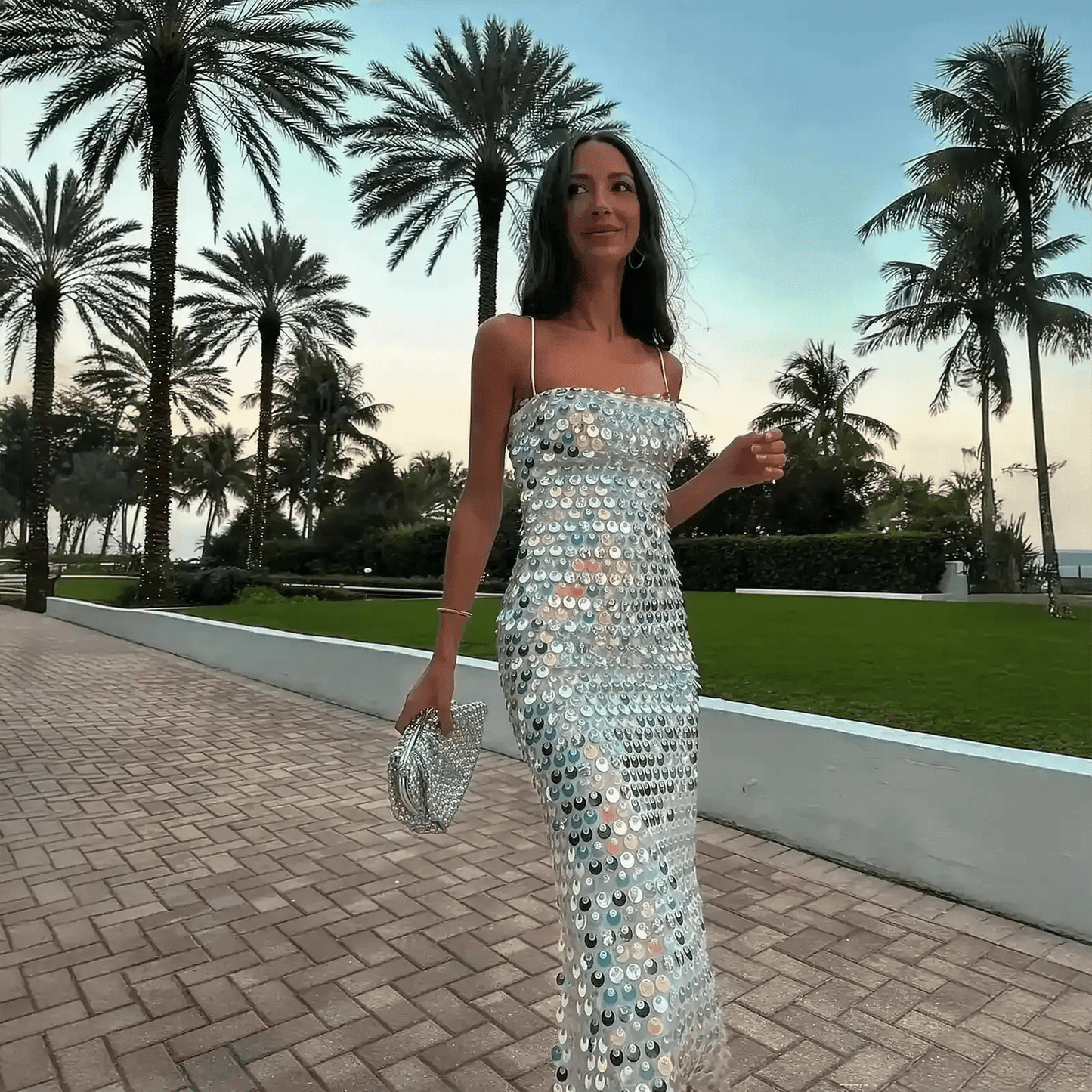 Robe Bohème Colorée à Sequins & Perles - Saylana