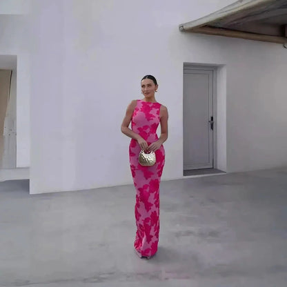 Robe Brodée Élégante Mesh Slim - Saylana