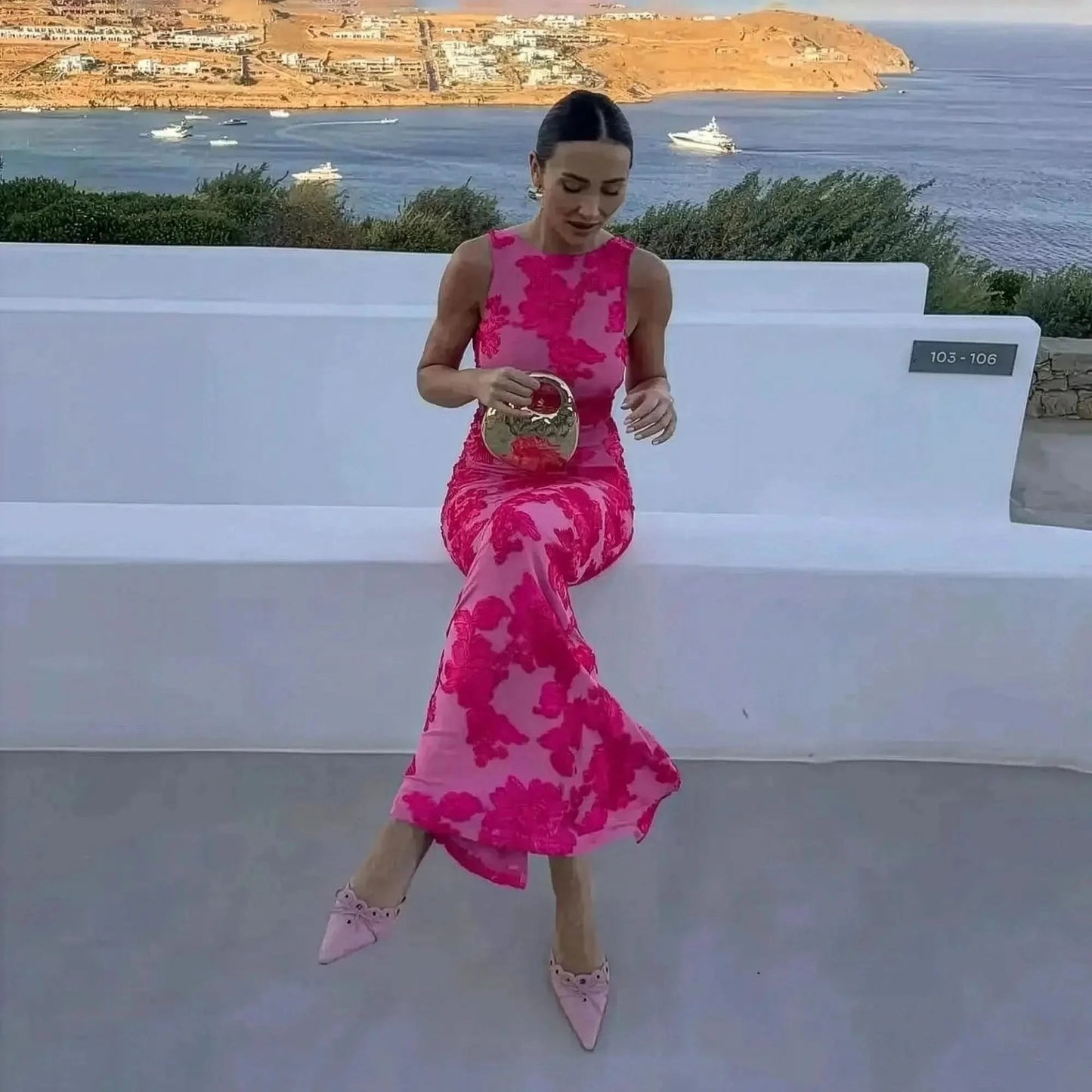 Robe Brodée Élégante Mesh Slim - Saylana