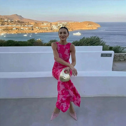 Robe Brodée Élégante Mesh Slim - Saylana