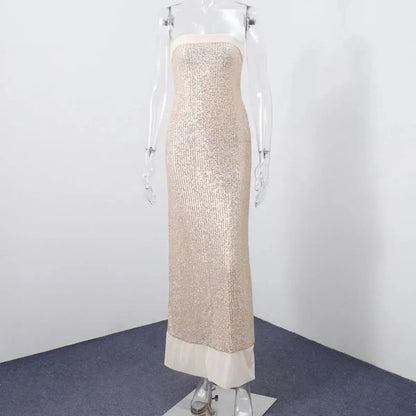 Robe Bustier Pailletée & Tulle Fendu-Saylana