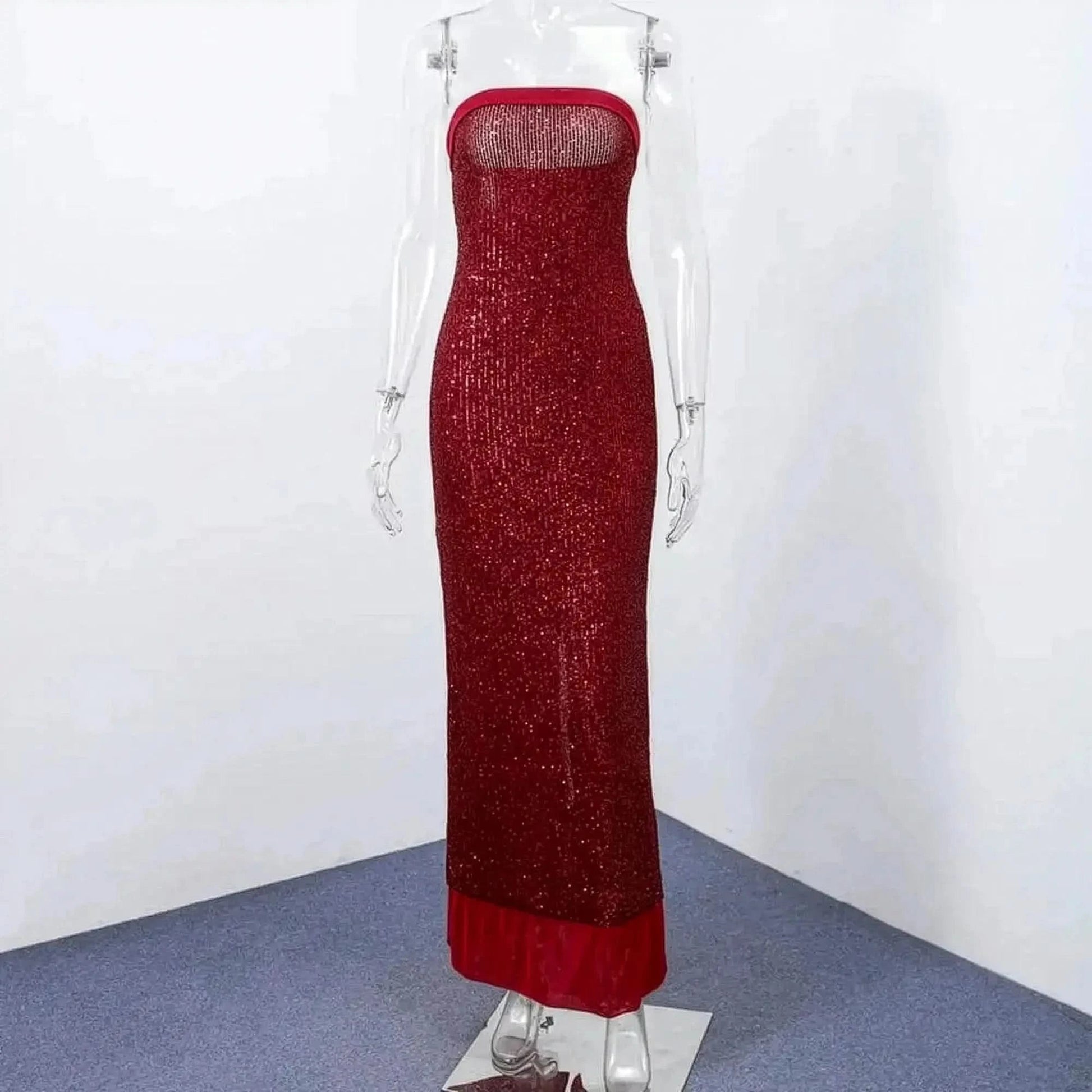 Robe Bustier Pailletée & Tulle Fendu - Saylana