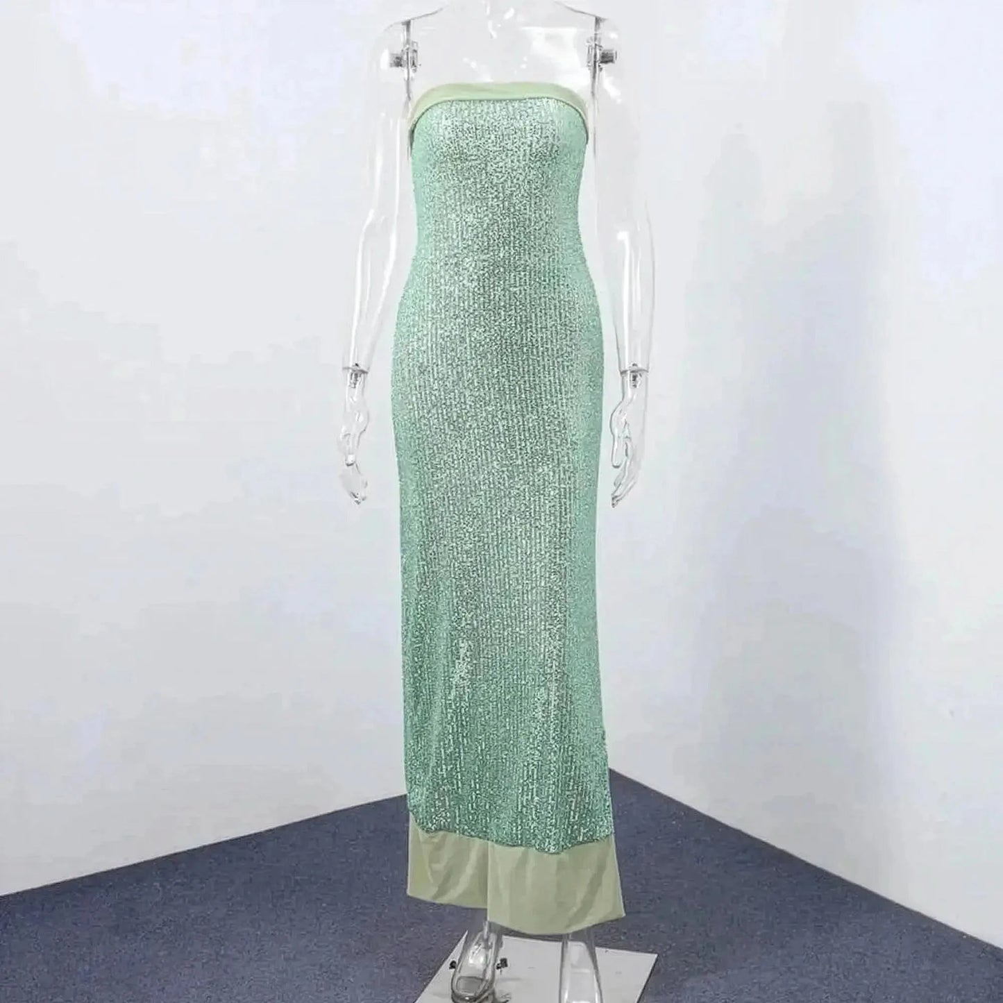 Robe Bustier Pailletée & Tulle Fendu - Saylana