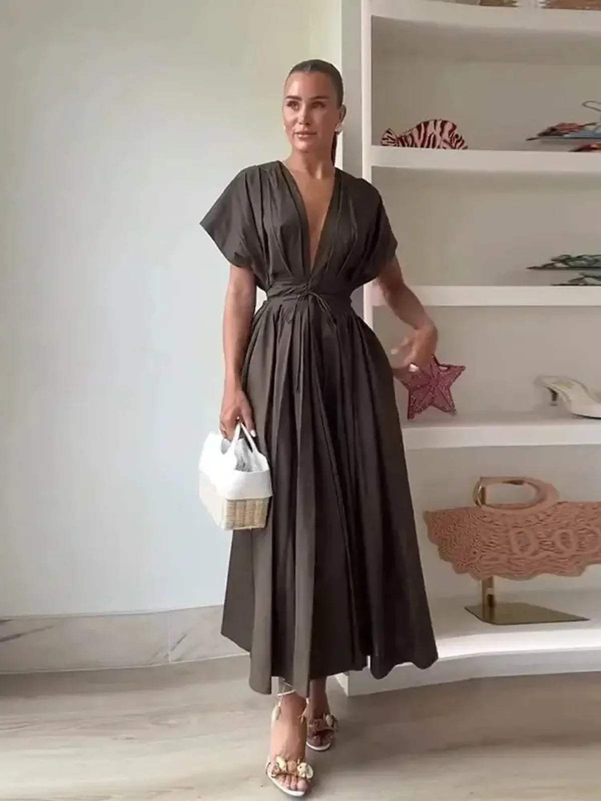 Robe Chic Plissée Taille Haute-Saylana