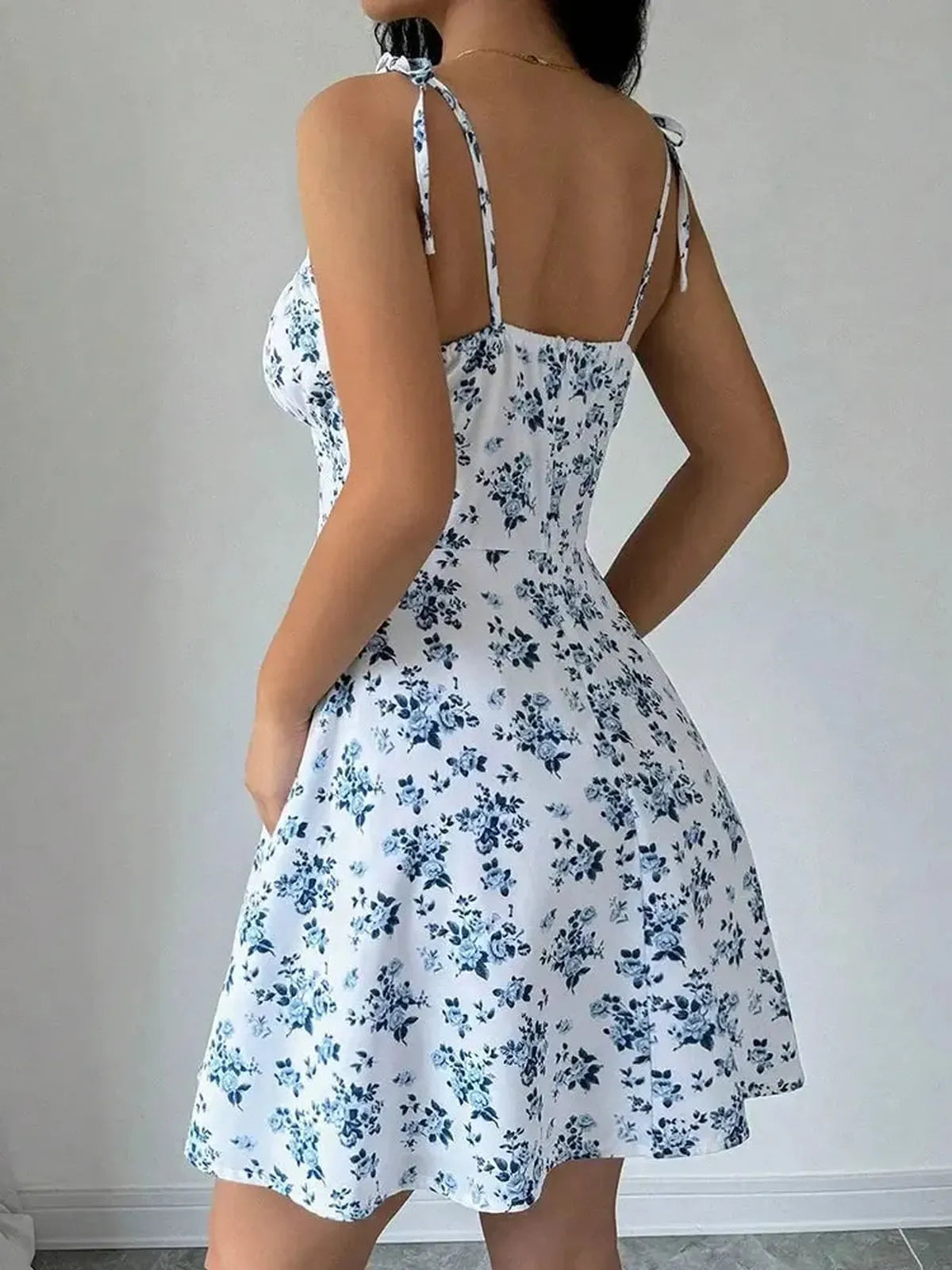 Robe Courte Fleurie Bretelles-Saylana
