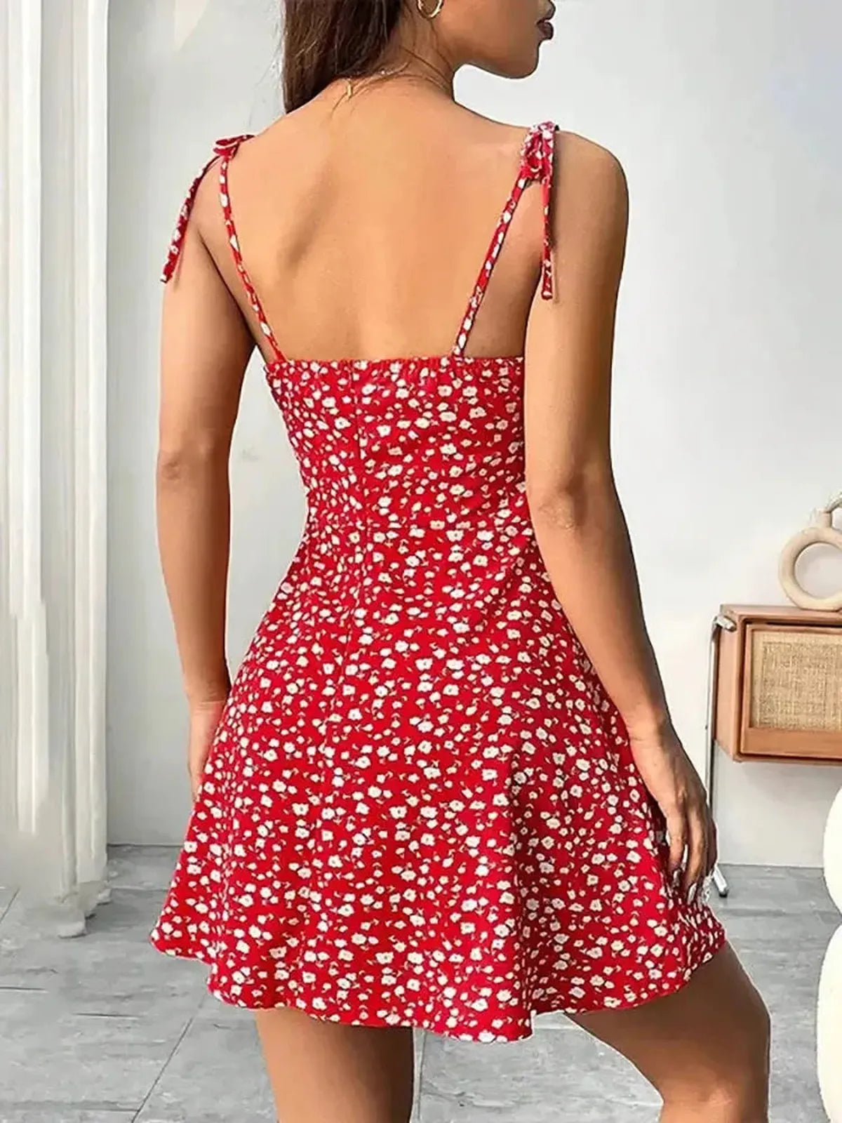 Robe Courte Fleurie Bretelles-Saylana