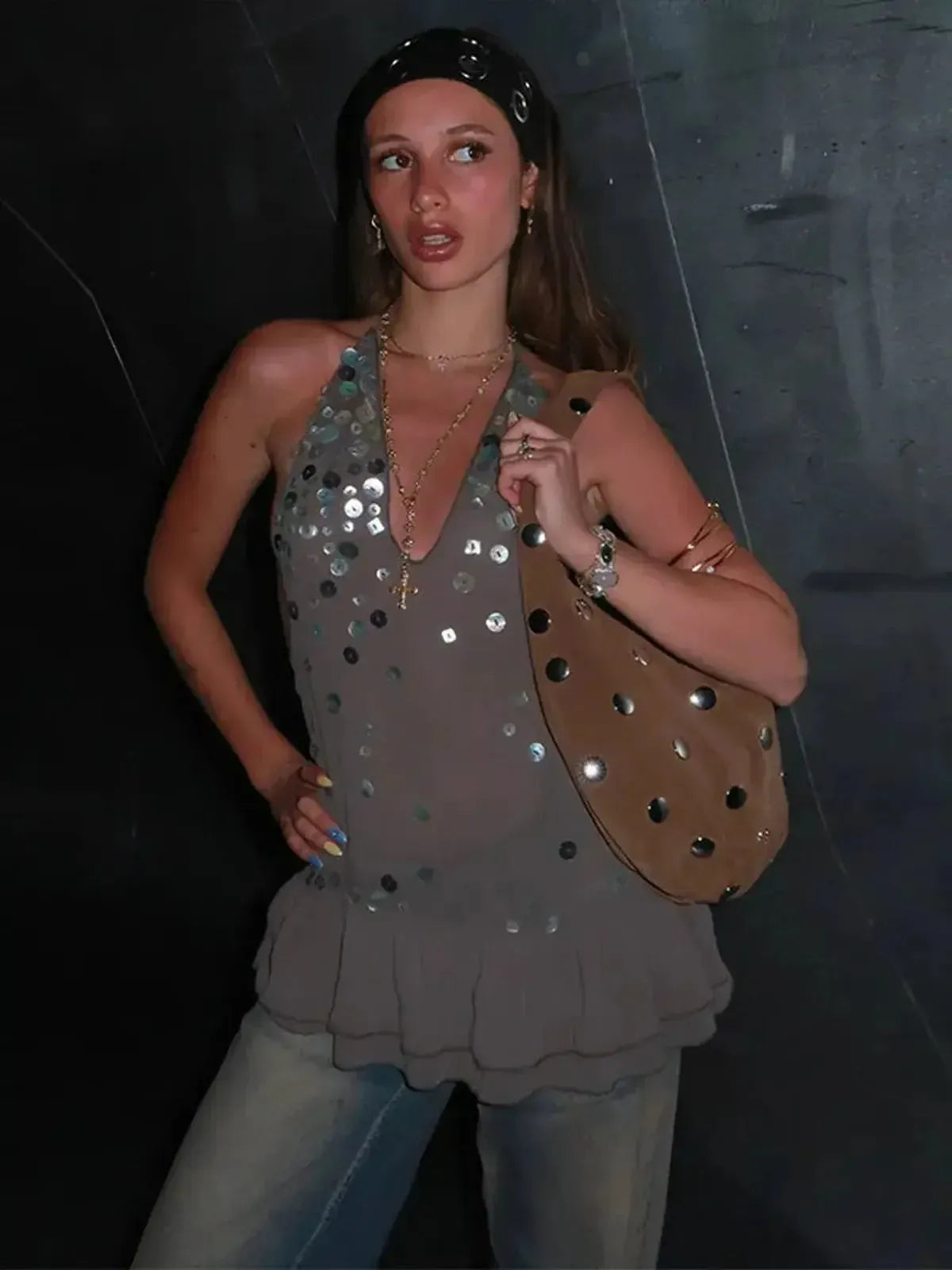 Robe Courte Pailletée A-Ligne-Saylana