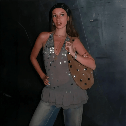 Robe Courte Pailletée A - Ligne - Saylana