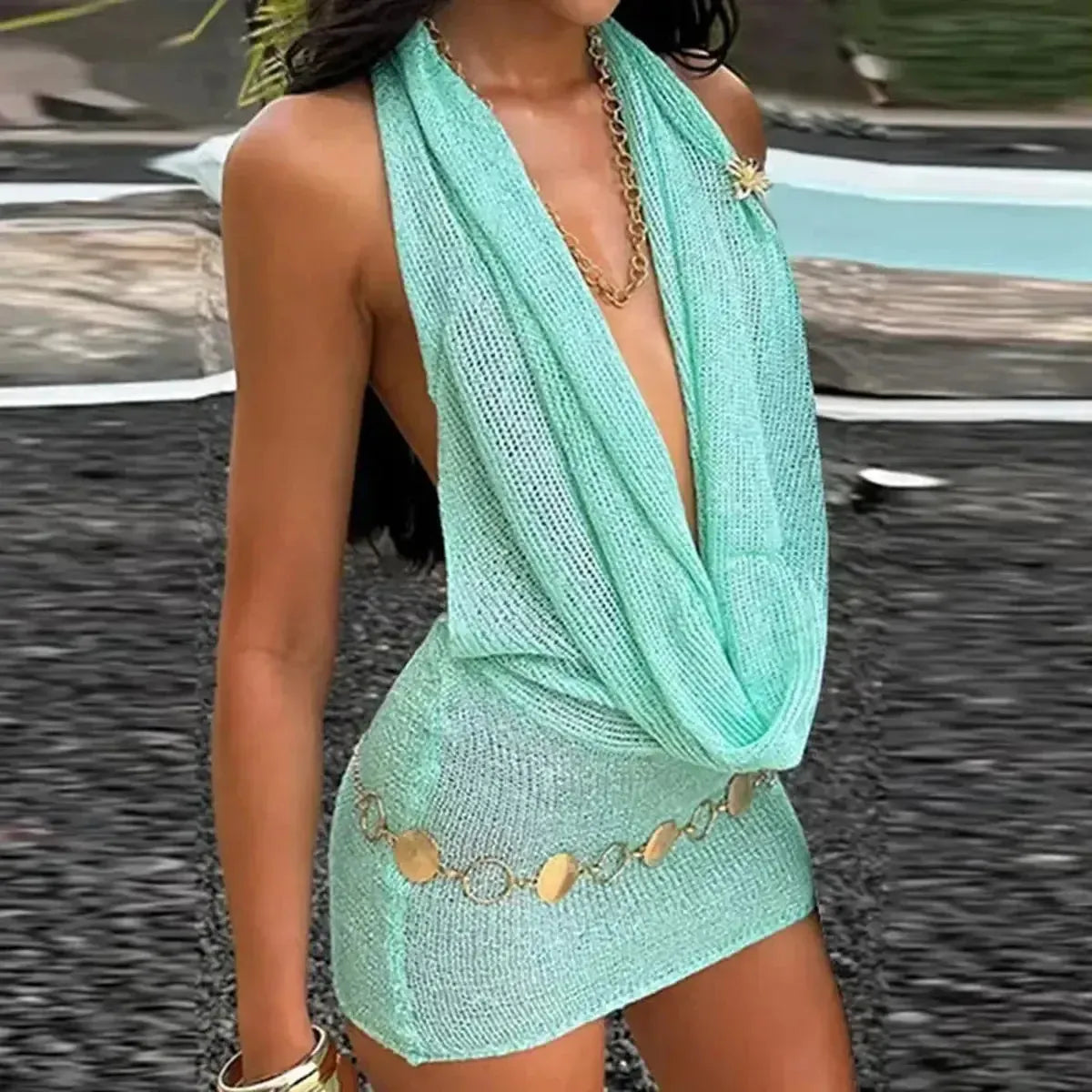 Robe Courte Pailletée Dos Nu-Saylana