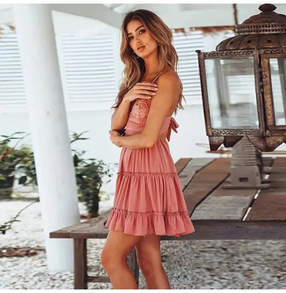 Robe d’Été Bretelles Dentelle-Saylana