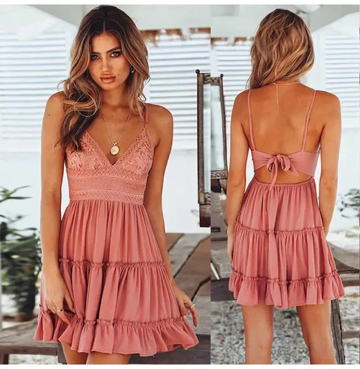 Robe d’Été Bretelles Dentelle-Saylana