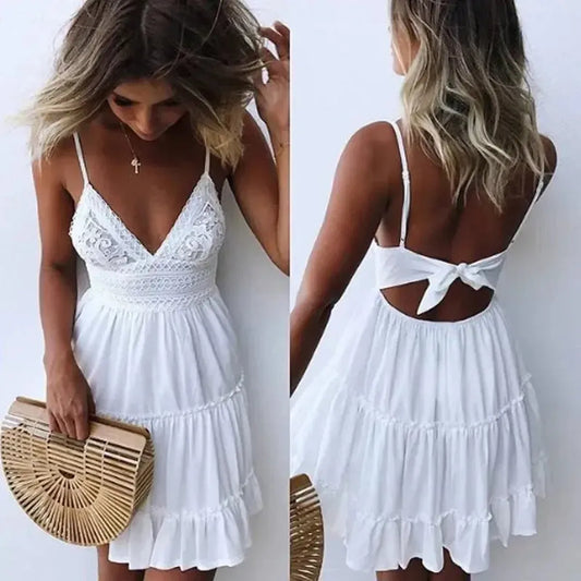 Robe d’Été Bretelles Dentelle-Saylana