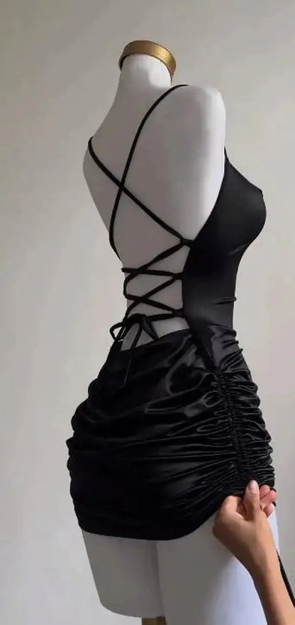Robe dos nu lacets été-Saylana