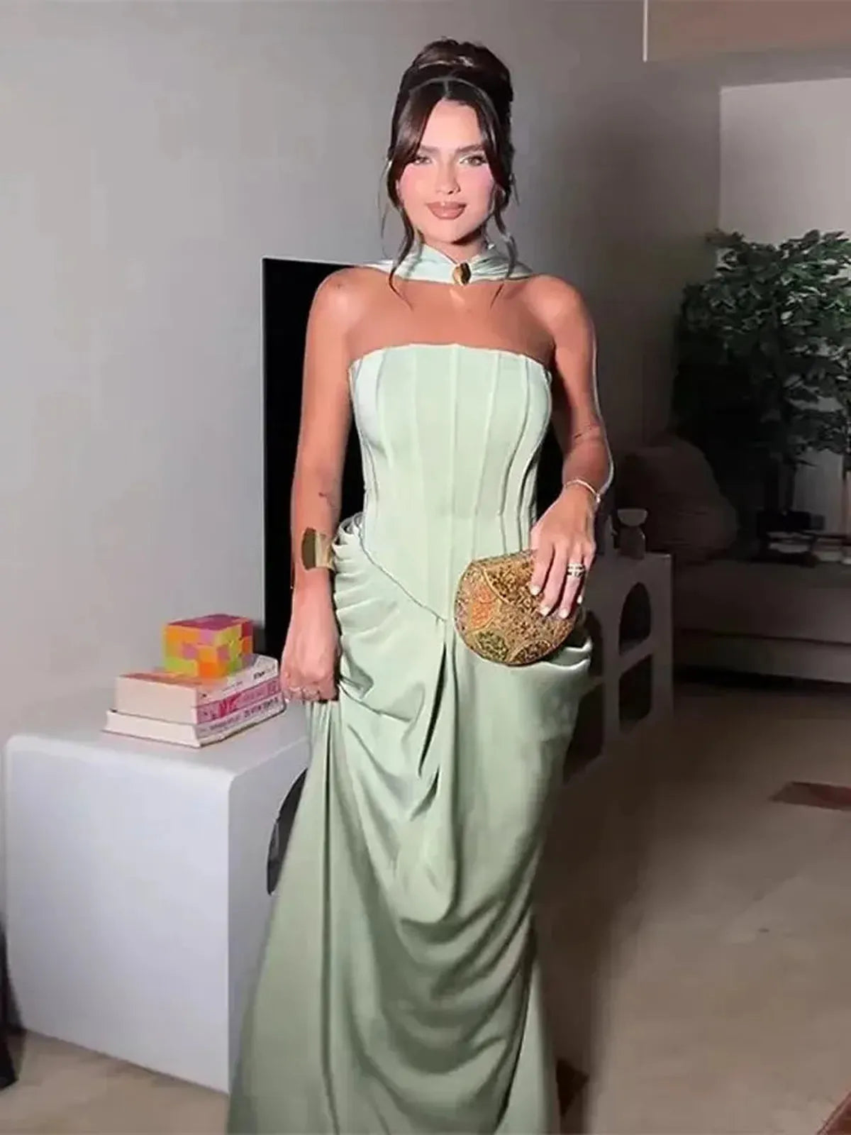 Robe Élégante Femme Sans Bretelles-Saylana