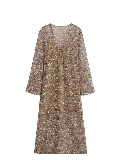 Robe Été Femme Élégante à Paillettes-Saylana