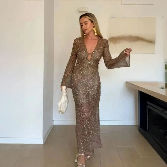 Robe Été Femme Élégante à Paillettes Saylana