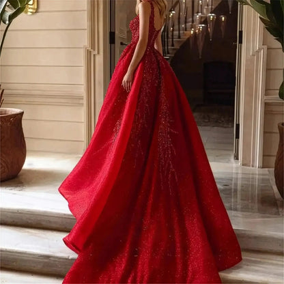 Robe Événementielle Élégante avec Perles Saylana