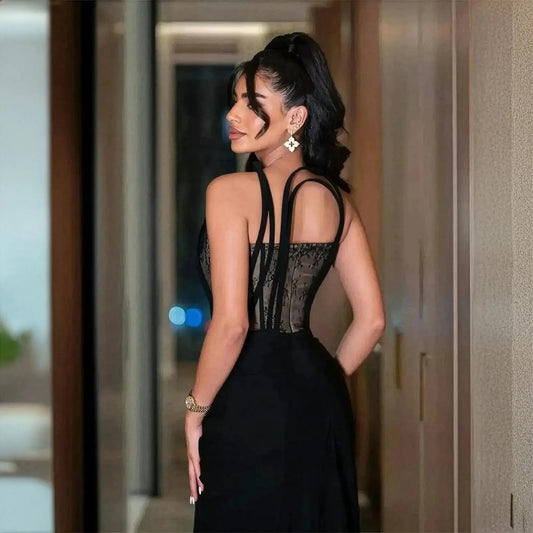 Robe Événementielle Noire Élégante Saylana