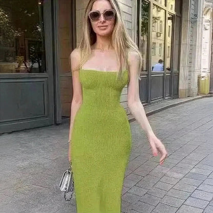 Robe Fendue Dos Nu Moulante - Saylana