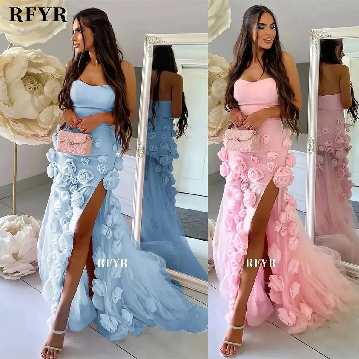 Robe Fendue Glamour Soirée-Saylana