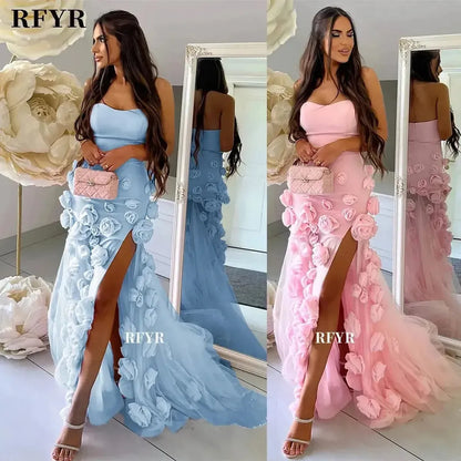 Robe Fendue Glamour Soirée-Saylana