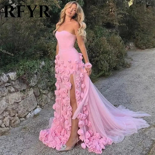 Robe Fendue Glamour Soirée-Saylana