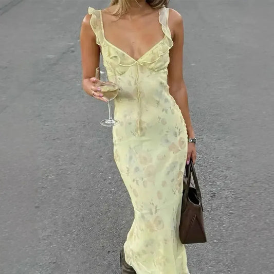 Robe Fleurie Dos Nu Été-Saylana