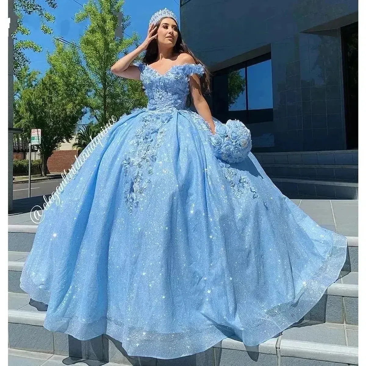 Robe Lavande Princesse 3D Fleurs-Saylana