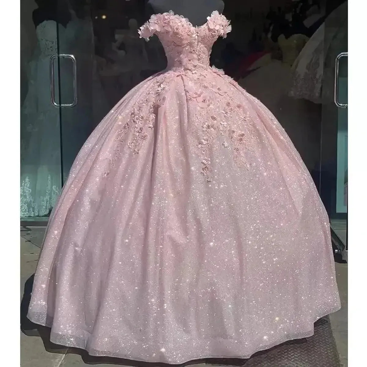 Robe Lavande Princesse 3D Fleurs-Saylana