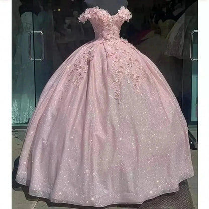 Robe Lavande Princesse 3D Fleurs - Saylana