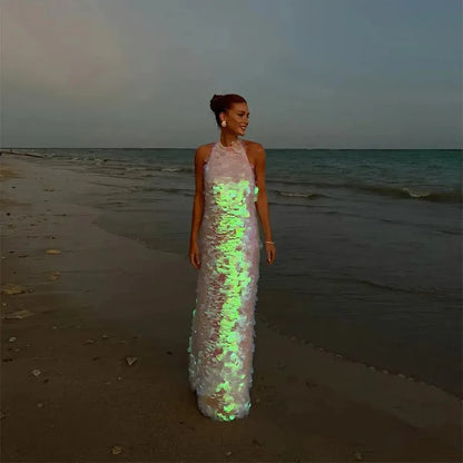 Robe Longue Brillante : Look Plage Chic-Saylana