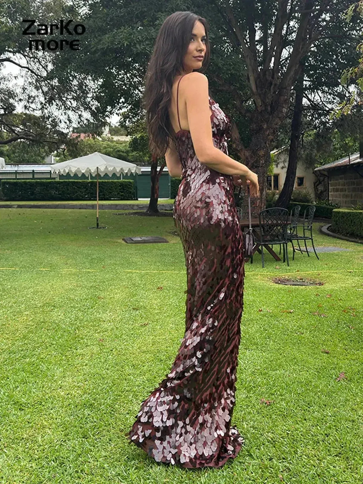 Robe Longue Pailletée Dos Nu-Saylana
