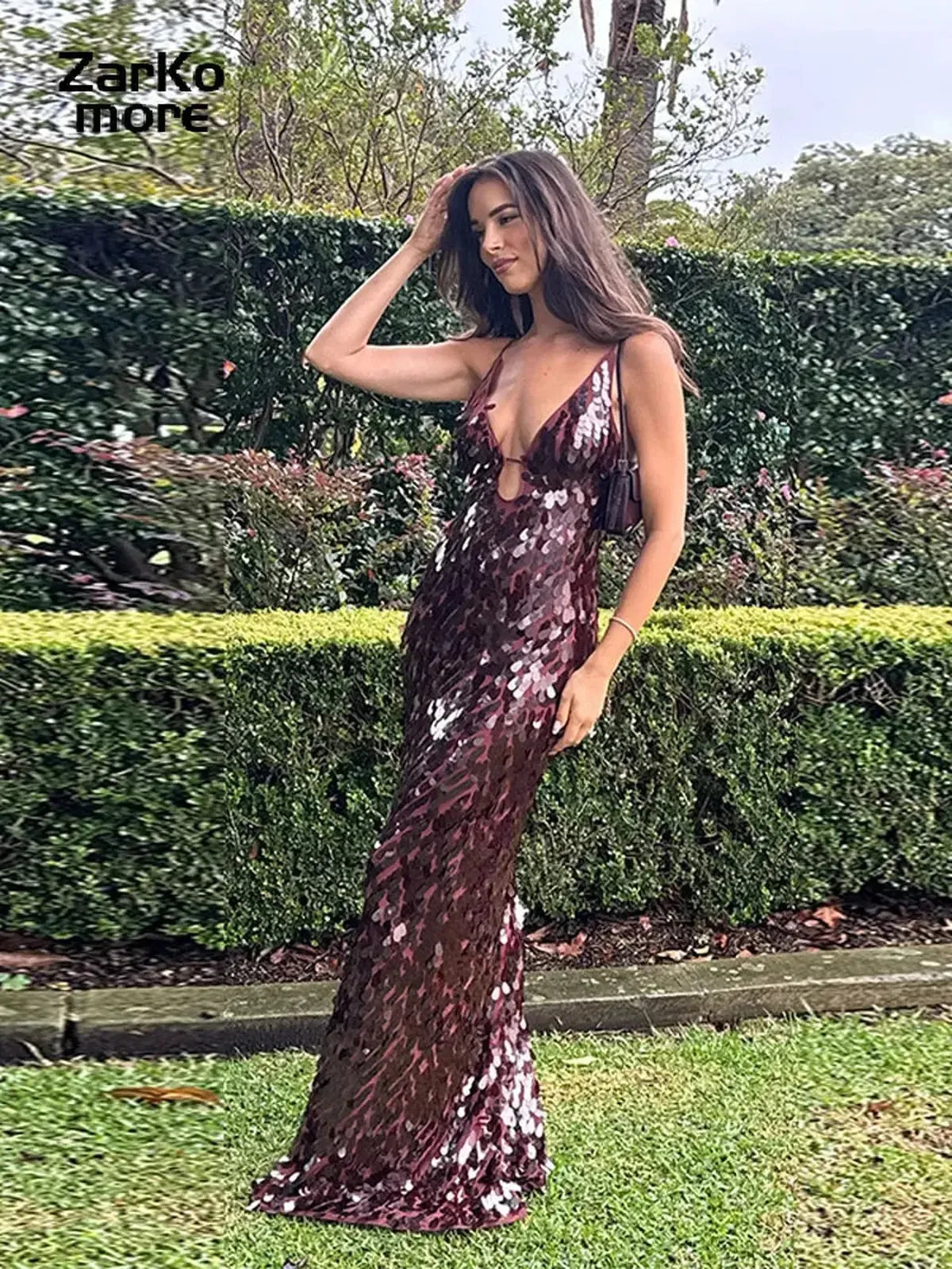 Robe Longue Pailletée Dos Nu-Saylana