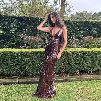 Robe Longue Pailletée Dos Nu - Saylana